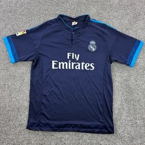 Real Madrid Soccer Jersey Mens Medium Blue Ronaldo #7 Football Shirt